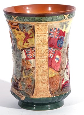 Lot 13 - Royal Doulton loving cup commemorating the...