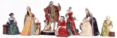 Lot 18 - Royal Doulton group of Henry VIII and his six...