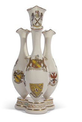 Lot 29 - Unusual Goss centrepiece with group of amphora...