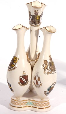 Lot 29 - Unusual Goss centrepiece with group of amphora...