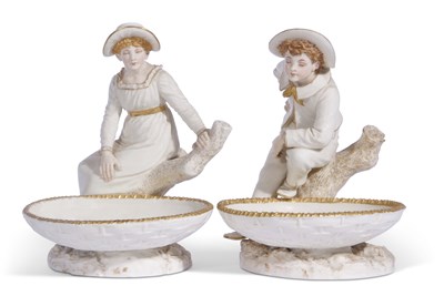Lot 52 - Pair of Royal Worcester figural comports...