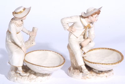 Lot 52 - Pair of Royal Worcester figural comports...