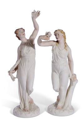 Lot 62 - Two 19th century Worcester figures allegorical...