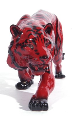 Lot 67 - Royal Doulton Flambe figure of a Tiger with...