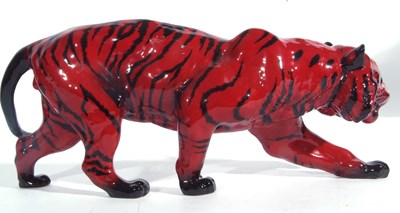 Lot 67 - Royal Doulton Flambe figure of a Tiger with...