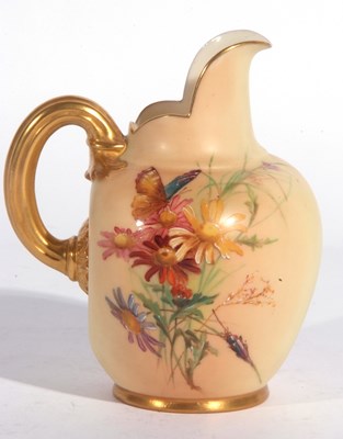 Lot 458 - Royal Worcester ewer decorated with flowers...