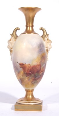 Lot 127 - Royal Worcester Baluster vase with figural...