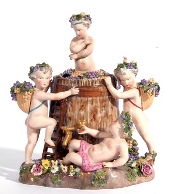 Lot 131 - Large Meissen centre piece decorated with...