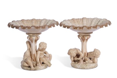 Lot 135 - Pair of Royal Worcester figural comports or...
