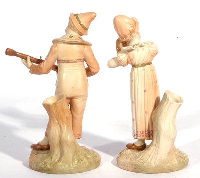 Lot 139 - Pair of Royal Worcester Hadley figures of...