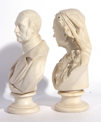 Lot 144 - Parian bust of Victoria modelled by R J Morris,...