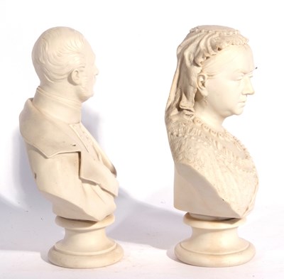 Lot 144 - Parian bust of Victoria modelled by R J Morris,...