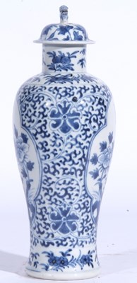 Lot 151 - Chinese vase and cover with blue and white...