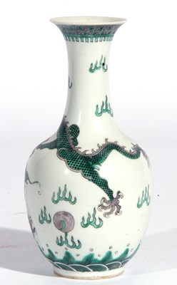 Lot 154 - Chinese porcelain baluster vase decorated in...