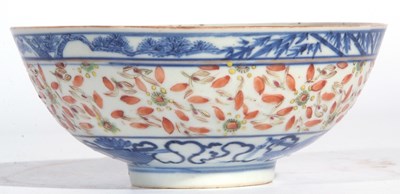 Lot 155 - 19th century Chinese porcelain bowl, rice...