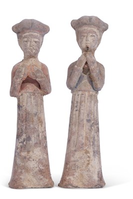 Lot 215 - Box containing two terracotta burial figures...