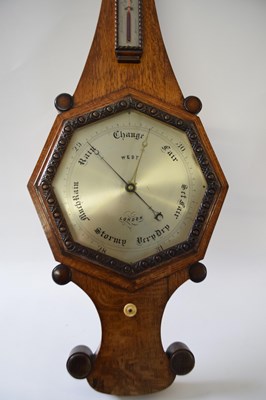 Lot 391 - 19th Century Oak barometer