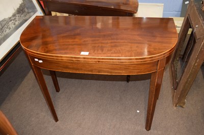 Lot 336 - 19th century mahogany D-formed tea table with...
