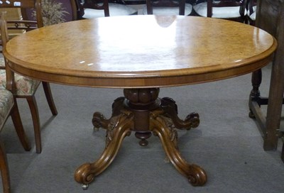 Lot 269 - Victorian burr walnut veneered oval loo table...