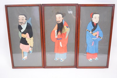 Lot 24a - Three framed pictures of Chinese characters in...