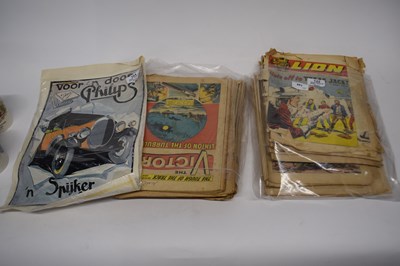 Lot 140 - Box containing quantity of old Lion comics