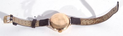 Lot 228 - Gents 9ct gold wrist watch with a white enamel...