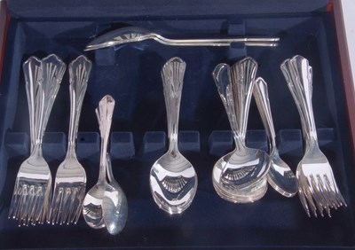 Lot 205 - Viners cased silver plated canteen service for...