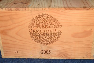 Lot 151 - 12 bt Ch Ornes de Pez 2005 in wooden case