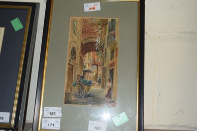 Lot 180 - Continental school, Spanish street scene, ink...