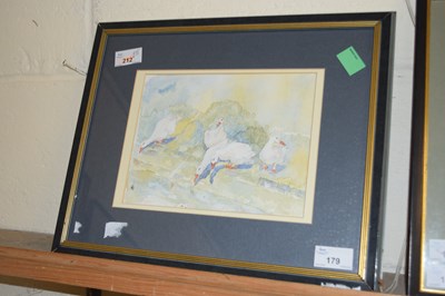 Lot 179 - British, contemporary, Geese on the riverbank,...