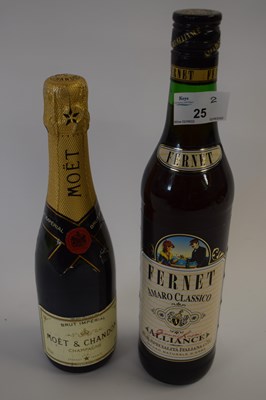 Lot 25 - MIXED LOT: HALF BOTTLE MOET AND CHANDON...