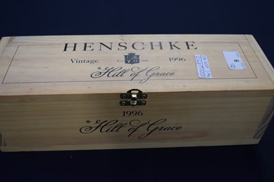 Lot 9 - 1 bt bottle of Henshke, wooden cased 1996