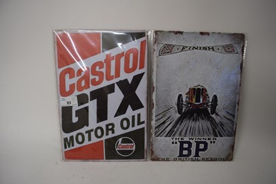 Lot 89 - Two thin metal signs 'Castrol GTX Motor Oil'...