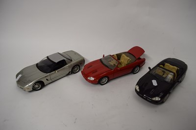 Lot 92 - Three Maisto models, Jaguar XK x 2 and a 2001...