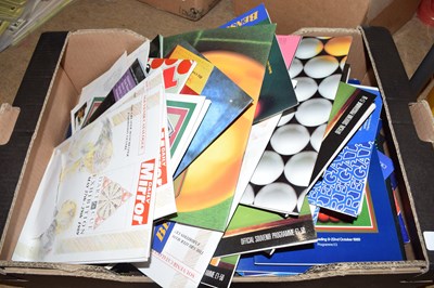 Lot 296 - One box snooker programmes to include range of...
