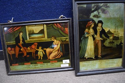 Lot 263 - Two 19th century prints on glass, 'The First...