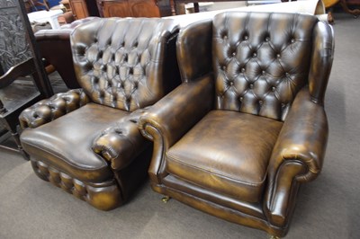 Lot 312 - A Thomas Lloyd brown Chesterfield style...