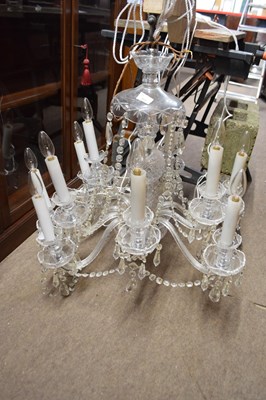 Lot 313 - 20th century clear glass chandelier with ten...