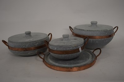 Lot 48 - COLLECTION OF SPANISH STONE AND COPPER MOUNTED...