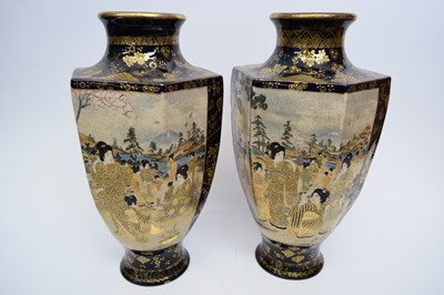 Lot 26 - Large Pair of Satsuma Kinkozan Style Vases
