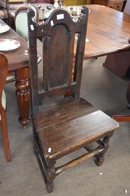 Lot 338 - 17th century and later oak side chair with...