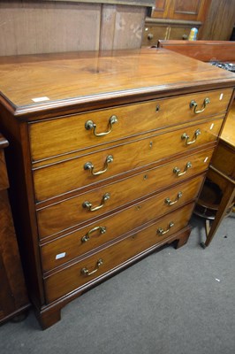 Lot 341 - Georgian mahogany secretaire chest, the top...