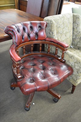 Lot 342 - 20th century oxblood leather upholstered...