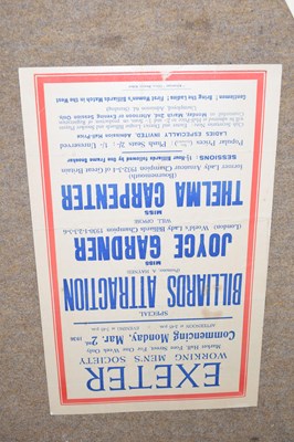 Lot 357 - Advertising poster - Exeter Working Mens...