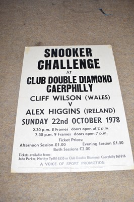 Lot 362 - Advertising board - Snooker Challenge at Club...