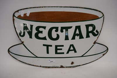 Lot 377 - Vintage Nectar Tea enamel advertising sign in...