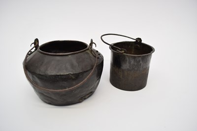 Lot 6 - Oriental metal basket with handle