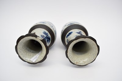 Lot 11 - Pair of Chinese porcelain crackle ware vases,...