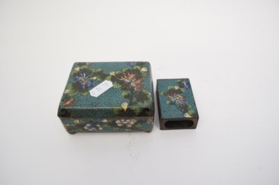 Lot 22 - Chinese cloisonne box with floral decoration,...