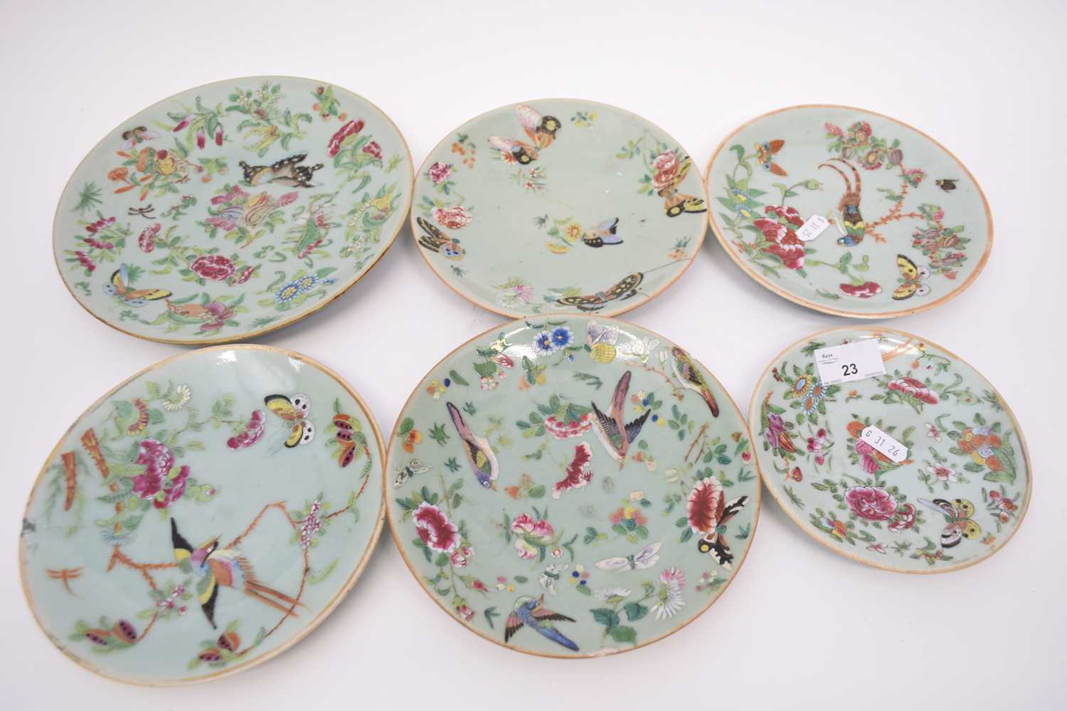 Lot 23 - Quantity of Cantonese plates, various sizes,...